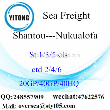 Mar de puerto de Shantou flete a Nukualofa
